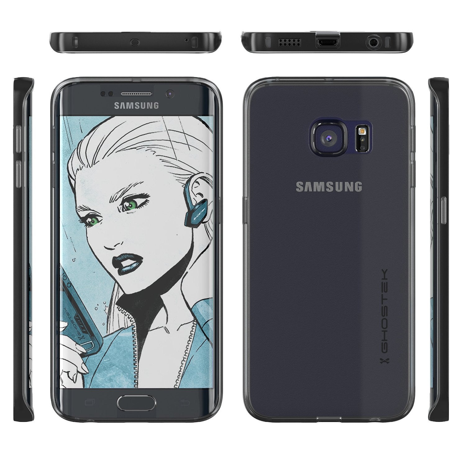 Galaxy S6 Edge+ Plus Case, Ghostek Back Cloak Series Slim Hybrid Impact Armor | Lifetime Warranty (Color in image: silver)