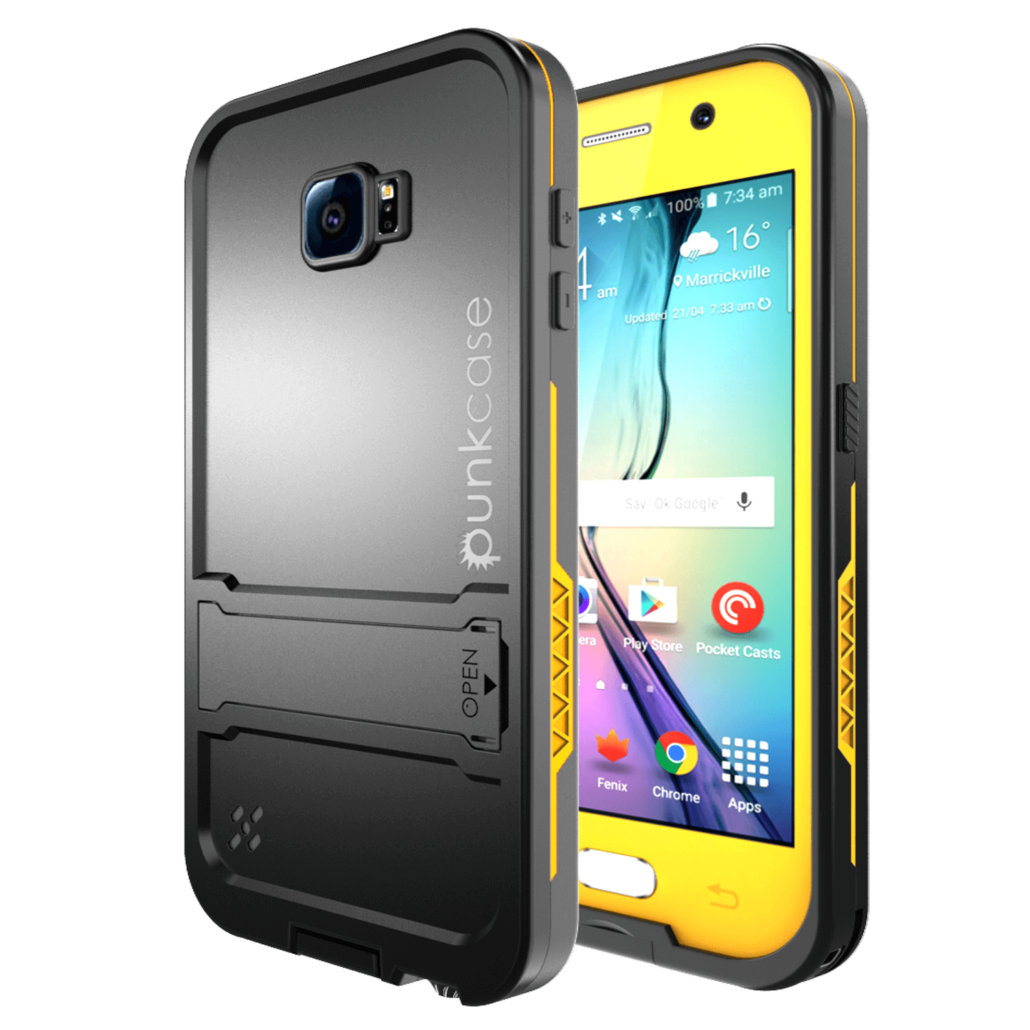 Capa à Prova d'Água Galaxy S6 Punkcase SpikeStar Amarela | À Prova de Água/Choque/Poeira/Neve | Garantia Vitalícia