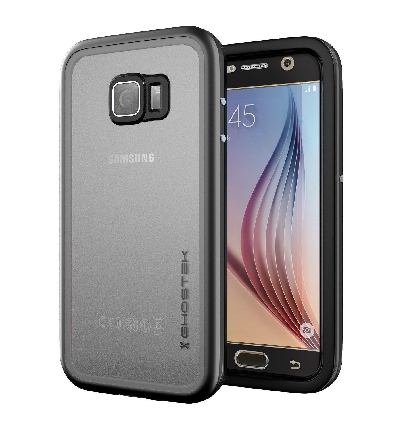 Capa impermeável Galaxy S6, Ghostek Atomic 2.0 Preto à prova d'água/choque/sujeira/neve | Garantia vitalícia