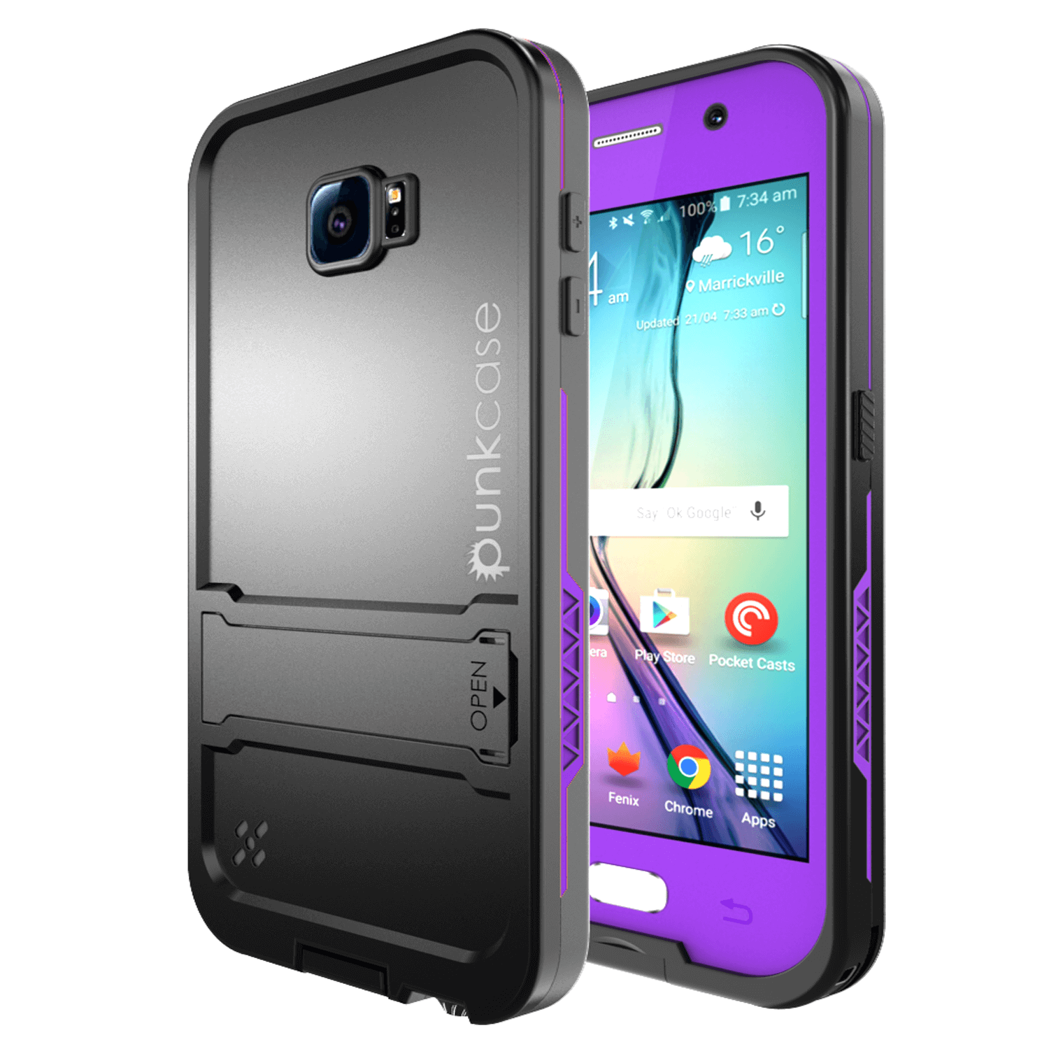 Capa à Prova d'Água para Galaxy S6, PunkCase SpikeStar Roxo à Prova de Água/Choque/Poeira/Neve | Garantia Vitalícia