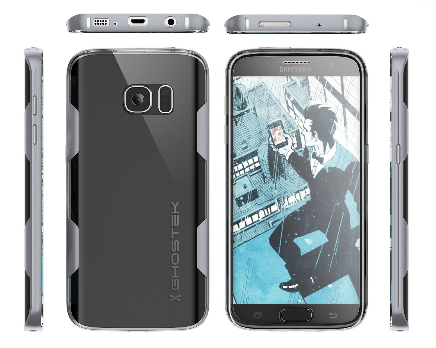 Galaxy S7 Case, Ghostek Cloak Series Silver  Slim Premium Protective Hybrid Impact Glass Armor (Color in image: gold)