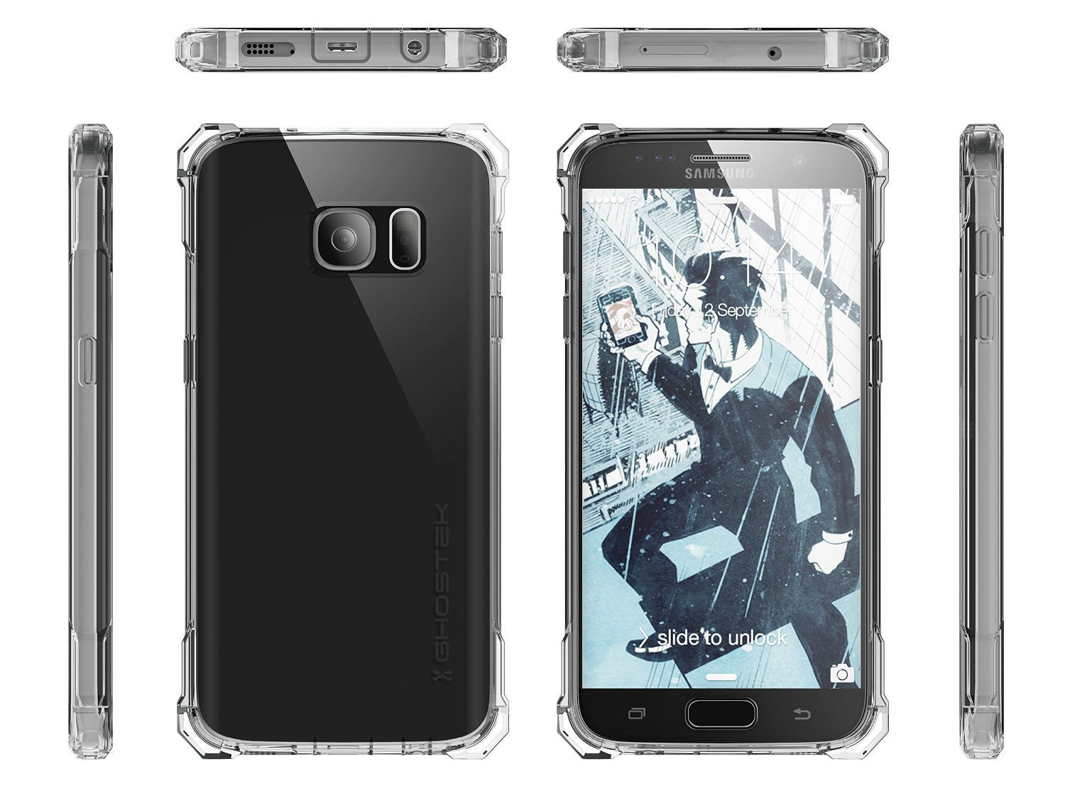 Galaxy S7 Case, Ghostek® Covert Clear Series w/ Premium Impact Cover Screen Protector | Warranty (Color in image: Gold)