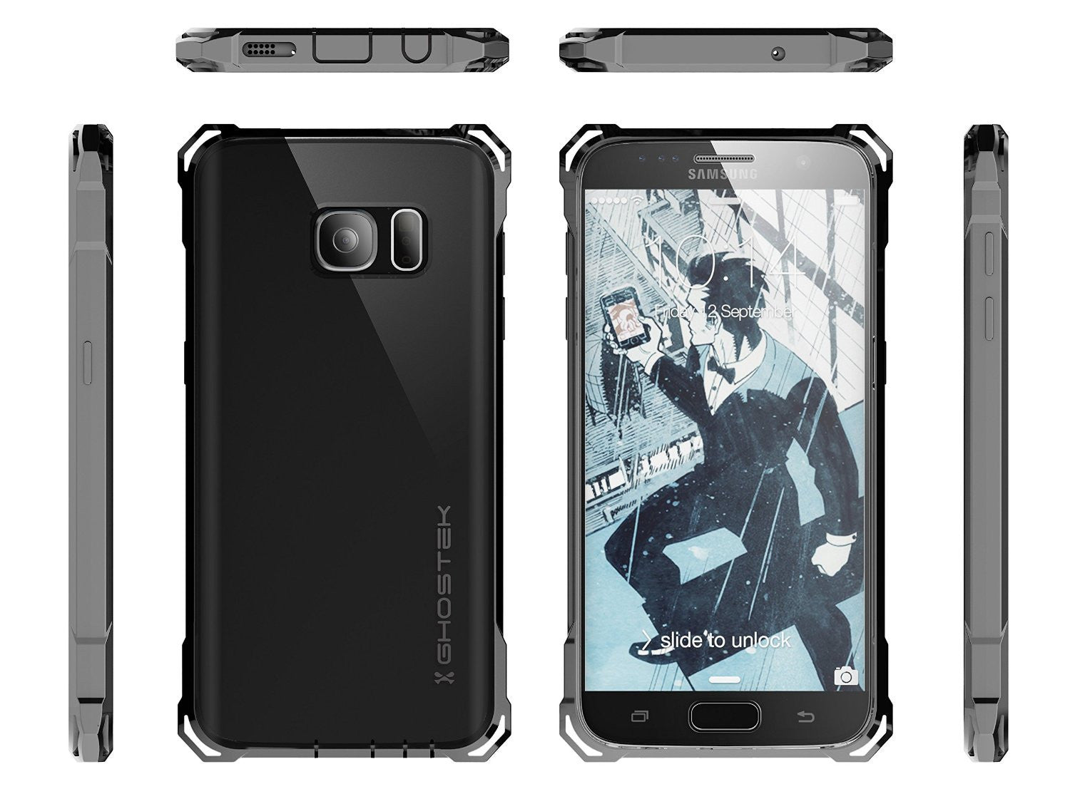 Galaxy S7 Case, Ghostek® Covert Dark Grey Series Premium Impact Cover | Lifetime Warranty Exchange (Color in image: Gold)