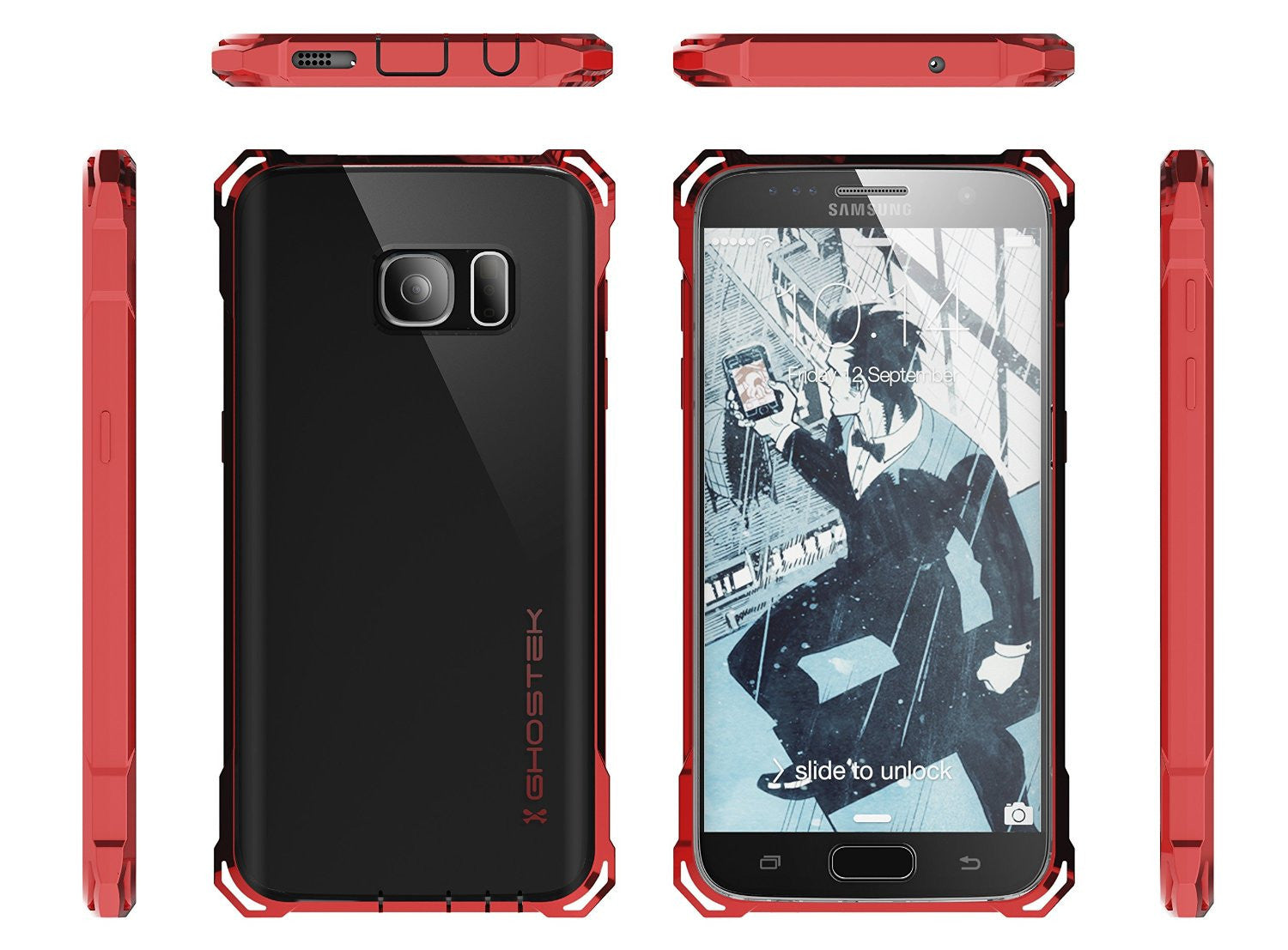 Galaxy S7 Case, Ghostek® Covert Red Series Premium Impact Cover | Lifetime Warranty Exchange (Color in image: Gold)