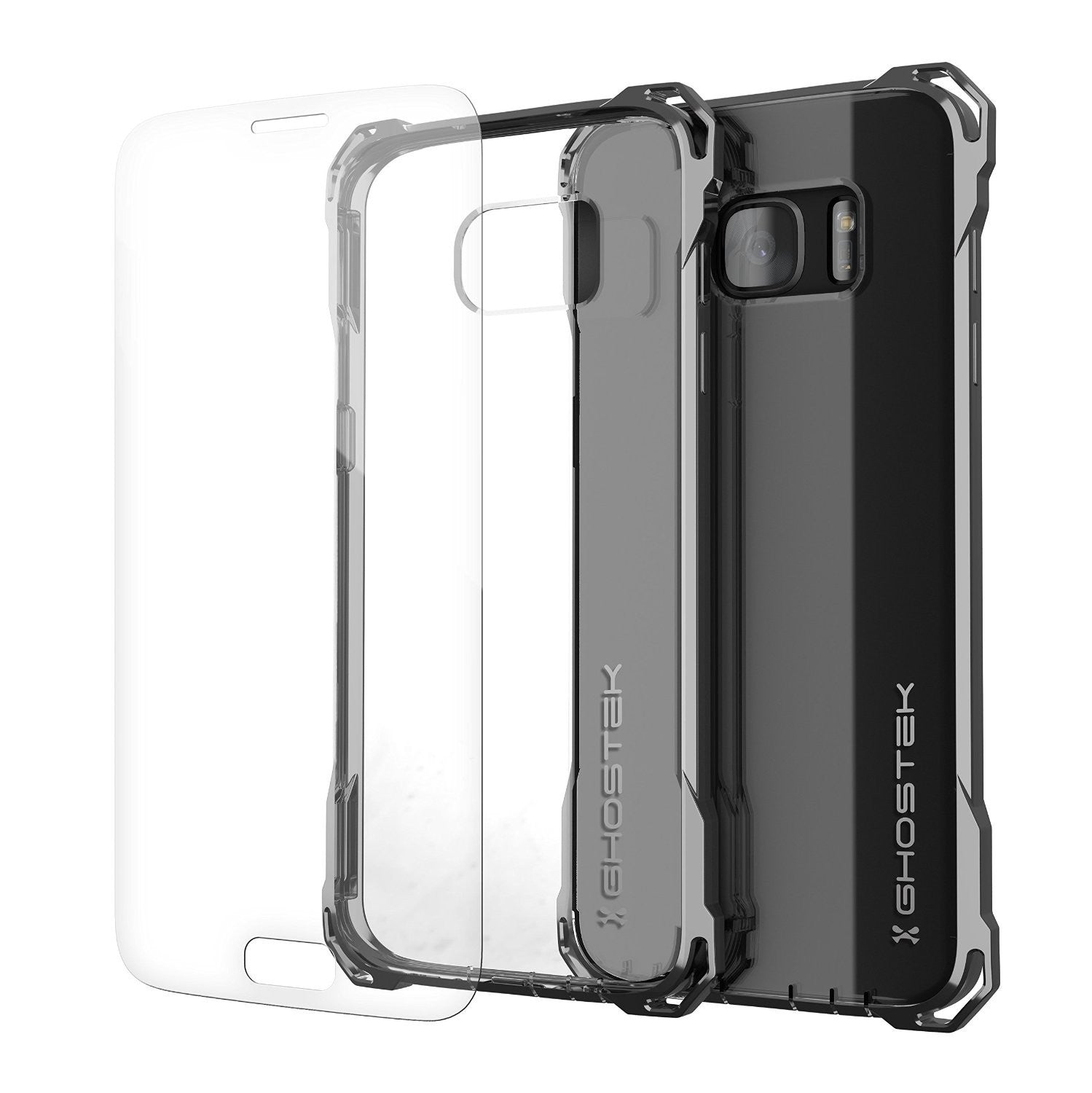 Capa S7 Edge, Ghostek® Covert Cinza Escuro Premium Impact Cover com Protetor de Tela | Garantia