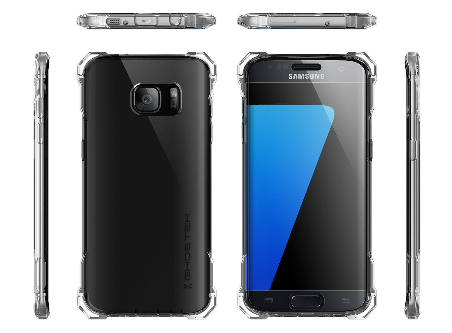 S7 Edge Case, Ghostek® Covert Clear Premium Impact Cover w/ Screen Protector | Lifetime Warranty (Color in image: gold)