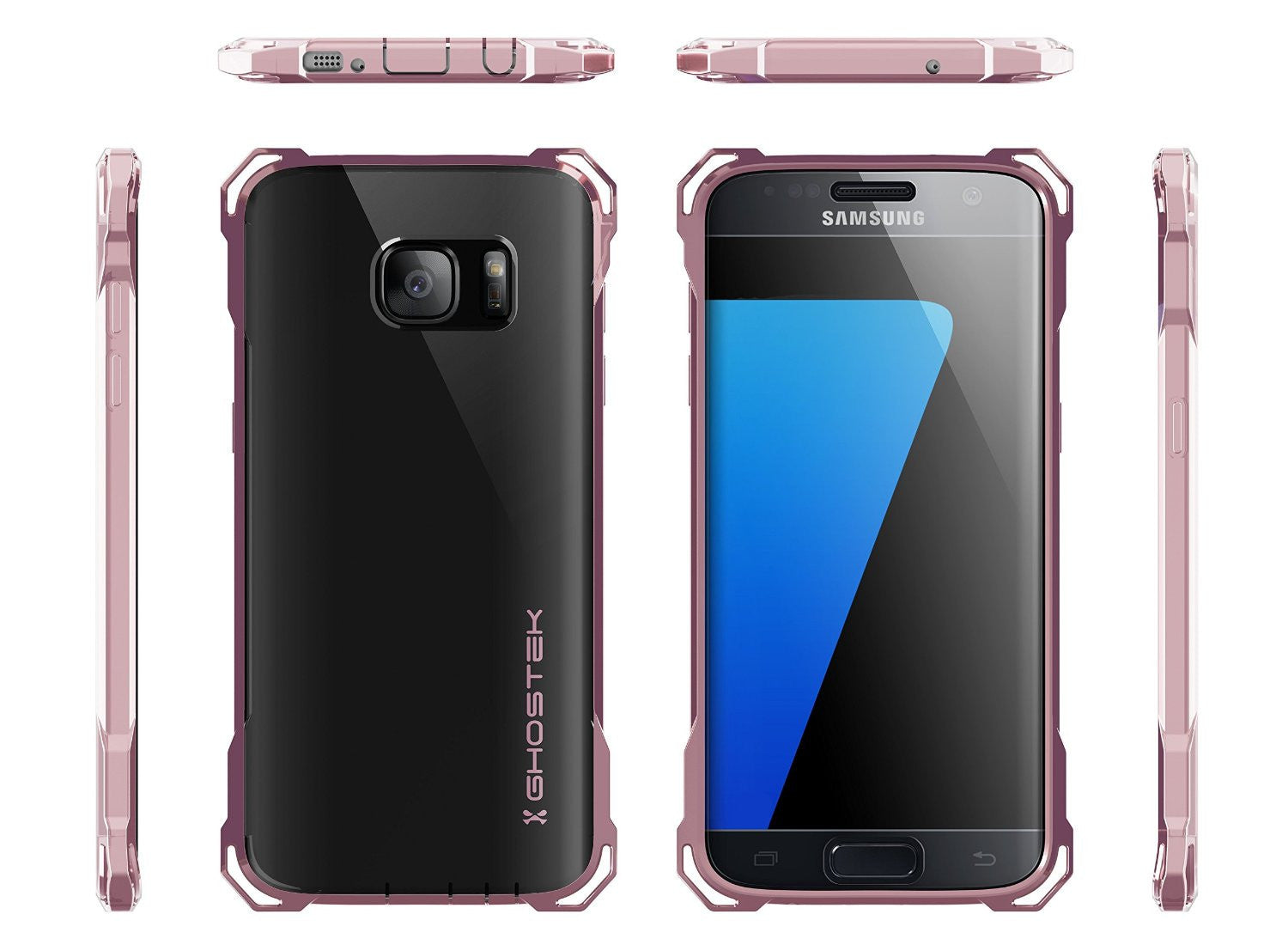 S7 Edge Case, Ghostek® Covert Peach Series Premium Impact Cover | Lifetime Warranty Exchange (Color in image: rose pink)