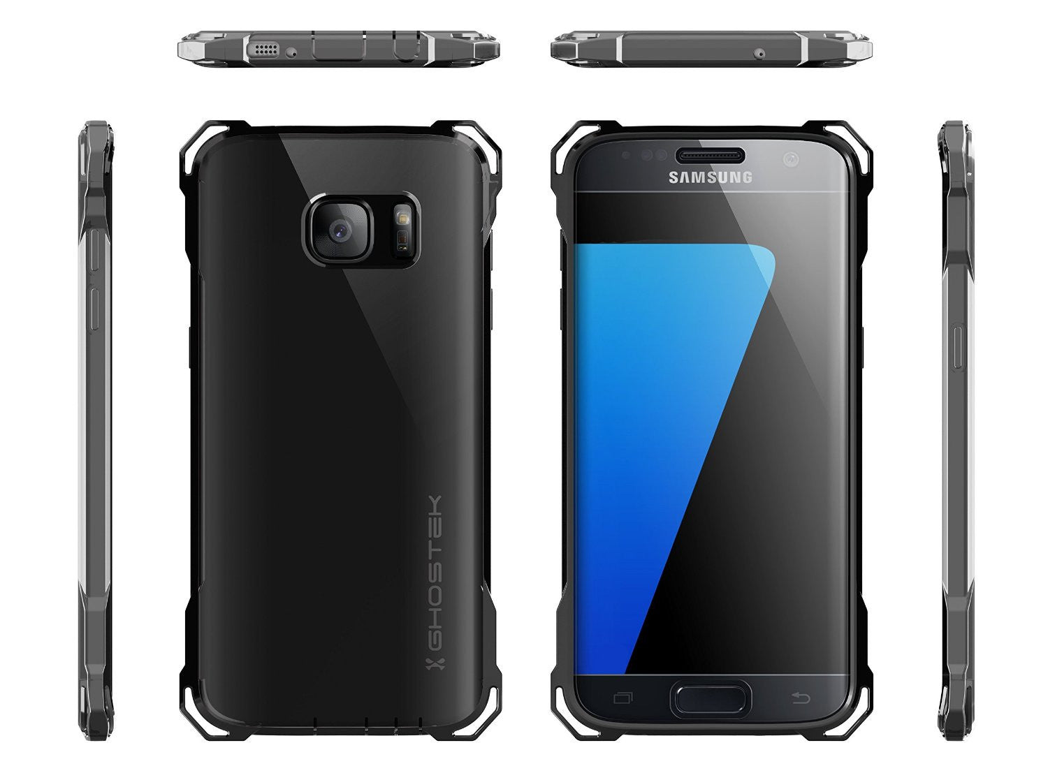 S7 Edge Case, Ghostek® Covert Dark Grey  Premium Impact Cover w/Screen Protector | Warranty (Color in image: peach)