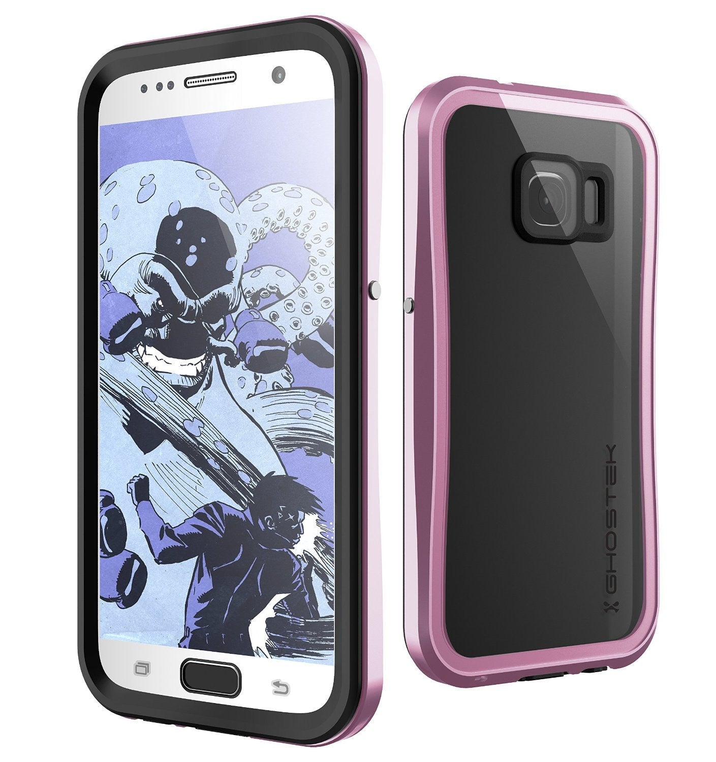 Capa à prova d'água para Galaxy S7, Ghostek® Atomic 2.0 Rosa à prova de água/choque/sujeira/neve | Garantia vitalícia