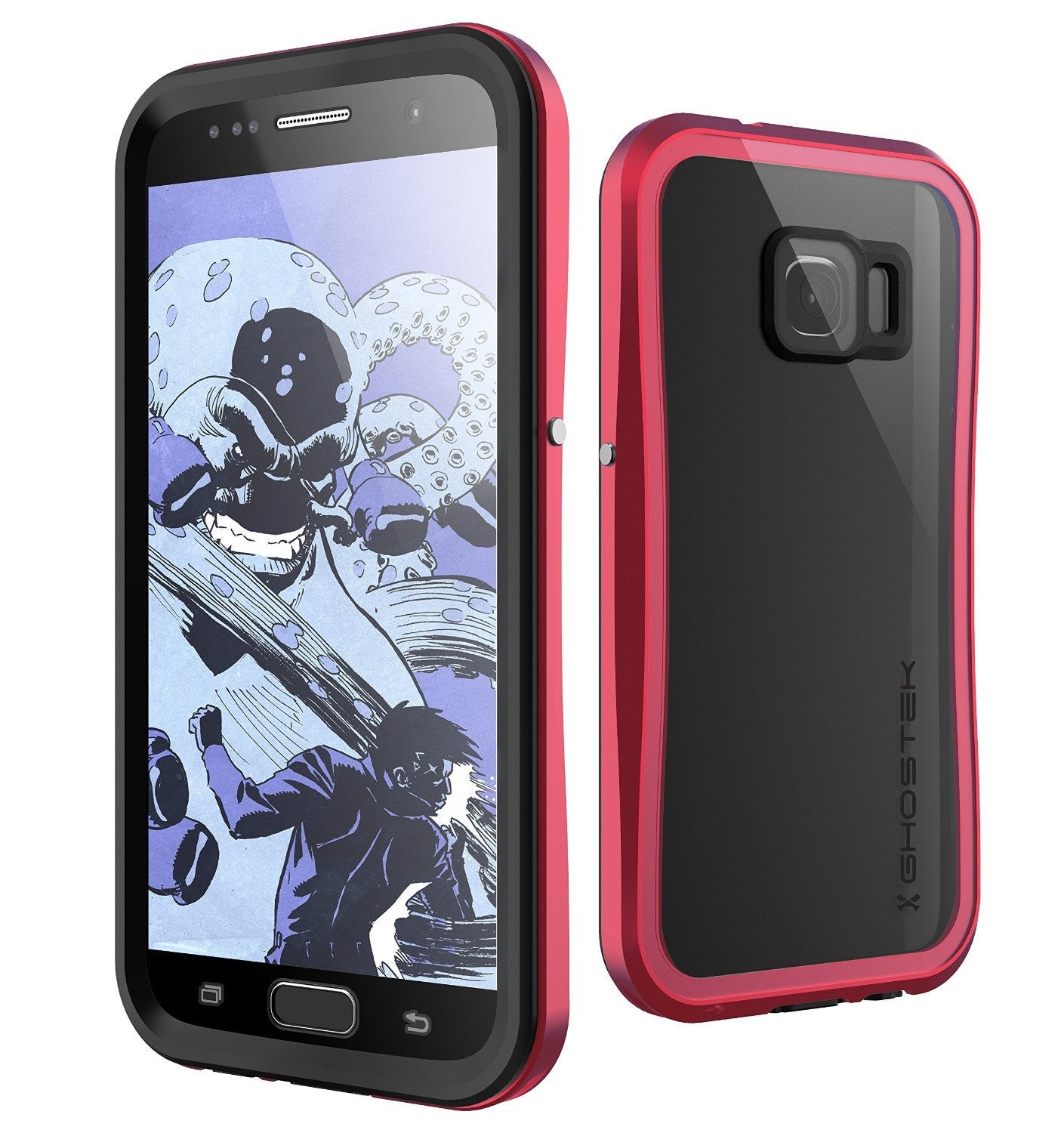 Capa à prova d'água para Galaxy S7, Ghostek Atomic 2.0 Red à prova d'água/choque/sujeira/neve | Garantia vitalícia