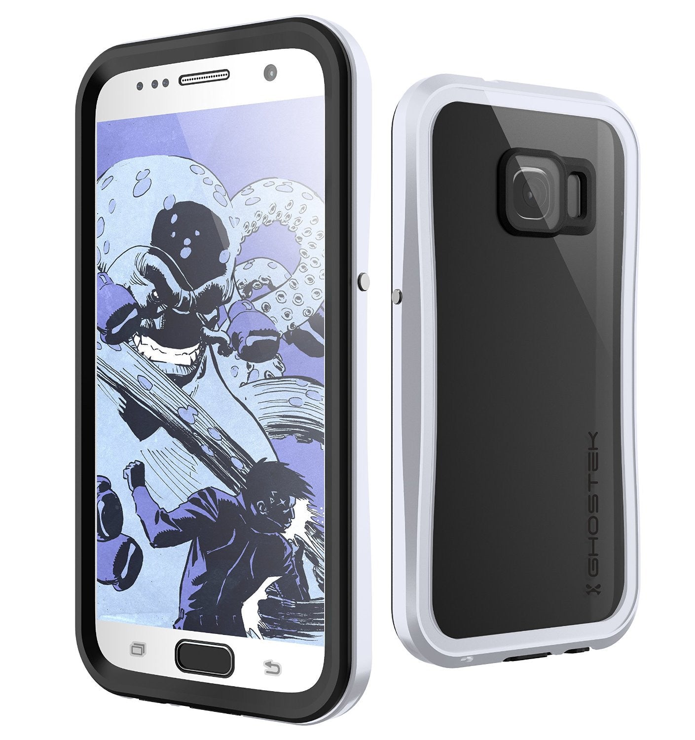 Capa impermeável para Galaxy S7, Ghostek Atomic 2.0 Prata à prova d'água/choque/sujeira/neve | Garantia vitalícia
