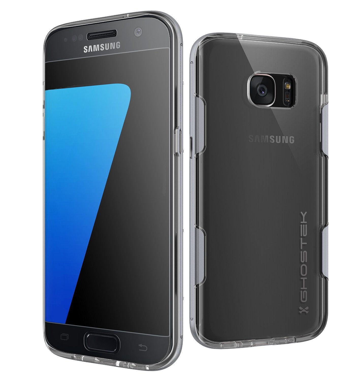 Capa de S7 Edge Ghostek® Cloak Série Prata Slim | Moldura de Alumínio Garantia Vitalícia de Troca