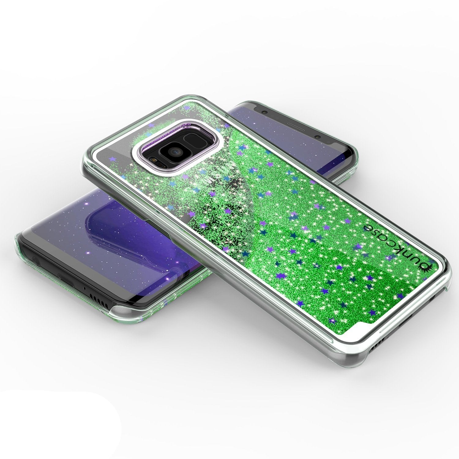 Galaxy S8 Plus Case, Punkcase [Liquid Series] Protective Dual Layer Floating Glitter Cover + PunkShield Screen Protector for Samsung S8 [Green] (Color in image: Pink)