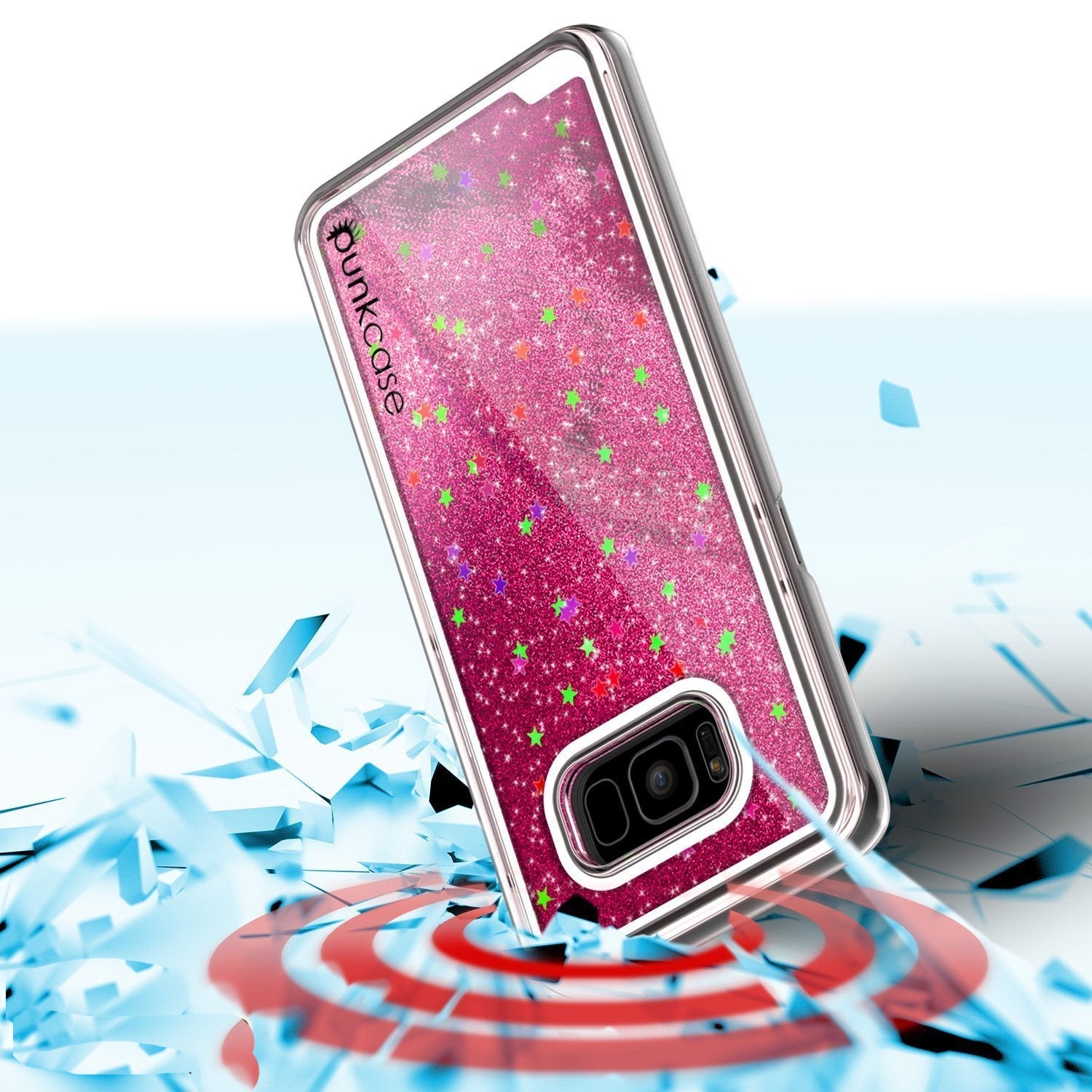 Galaxy S8 Plus Case, Punkcase [Liquid Series] Protective Dual Layer Floating Glitter Cover + PunkShield Screen Protector for Samsung S8 [Pink] (Color in image: Green)