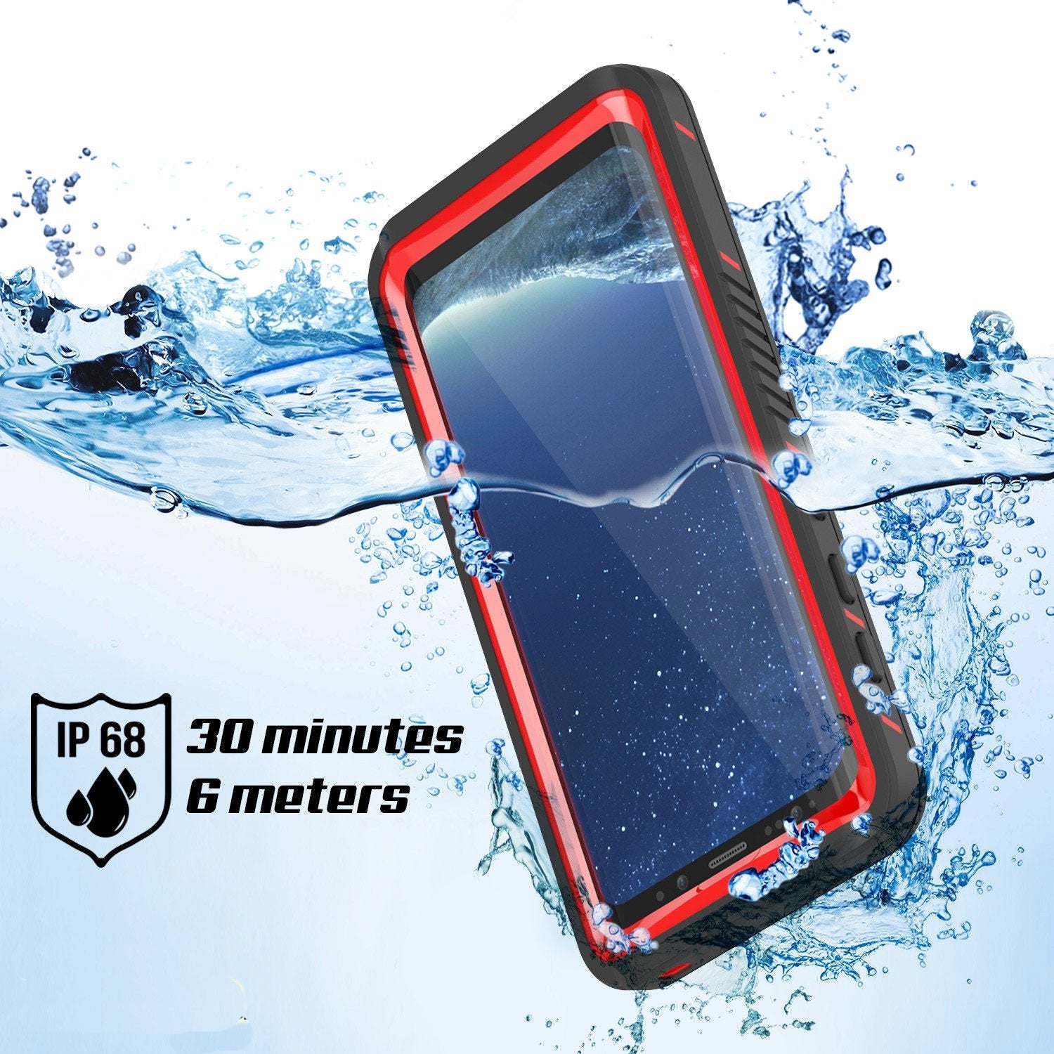 Galaxy S8 PLUS Waterproof Case, Punkcase [Extreme Series] [Slim Fit] [IP68 Certified] [Shockproof] [Snowproof] [Dirproof] Armor Cover W/ Built In Screen Protector for Samsung Galaxy S8+ [Red] (Color in image: White)
