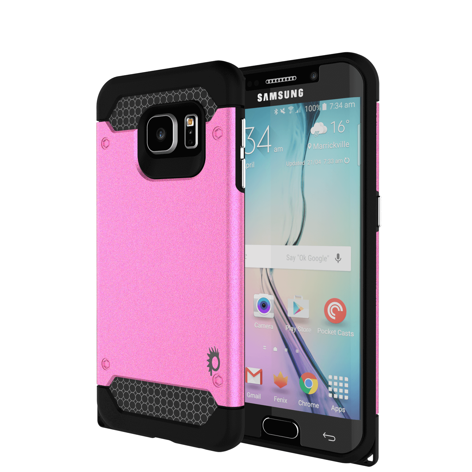 Capa Galaxy s6 EDGE Plus PunkCase Galactic Pink Series Slim Armor Soft Cover com Protetor de Tela