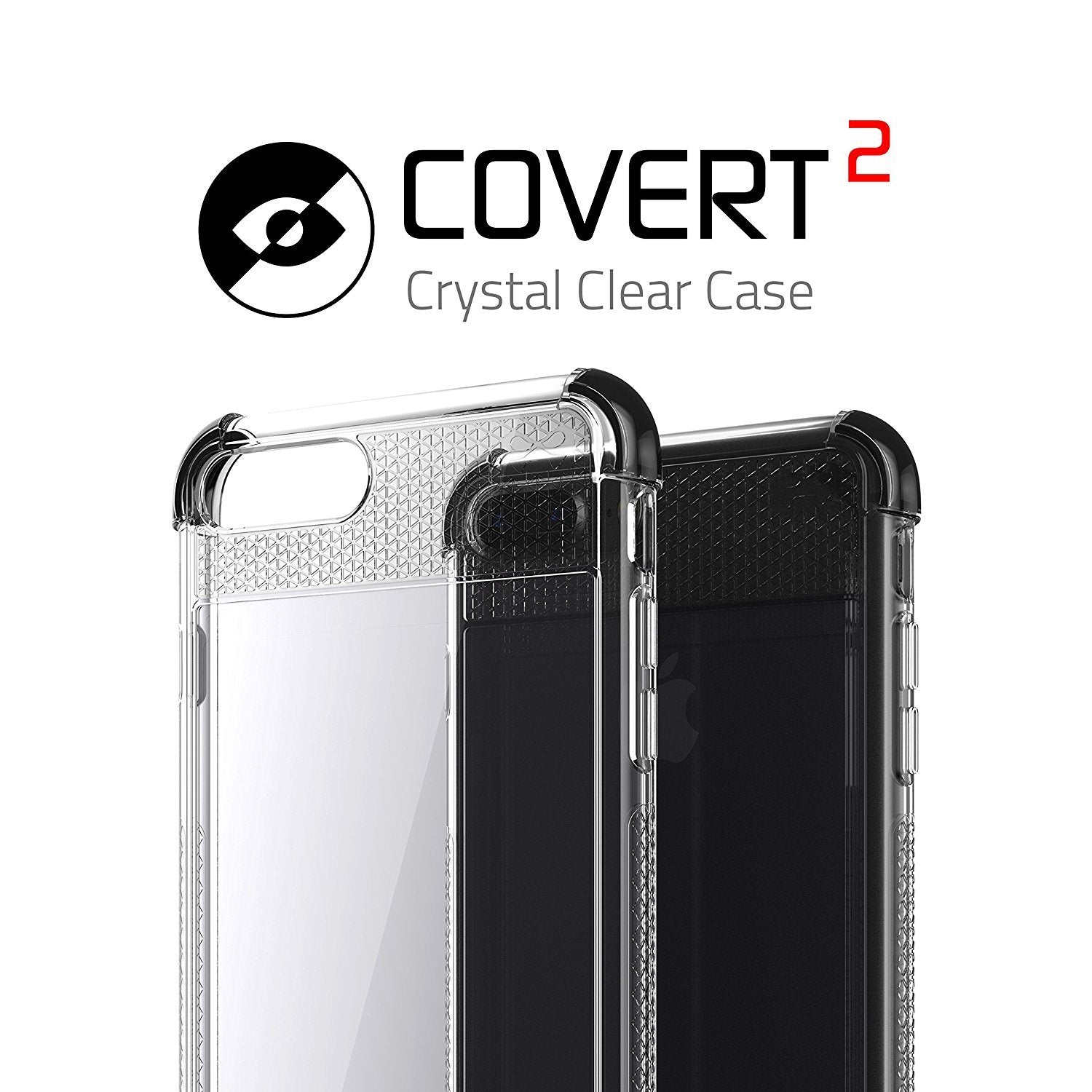 iPhone 8+ Plus Case, Ghostek Covert 2 Series for iPhone 8+ Plus Protective Case [ Black] (Color in image: Red)