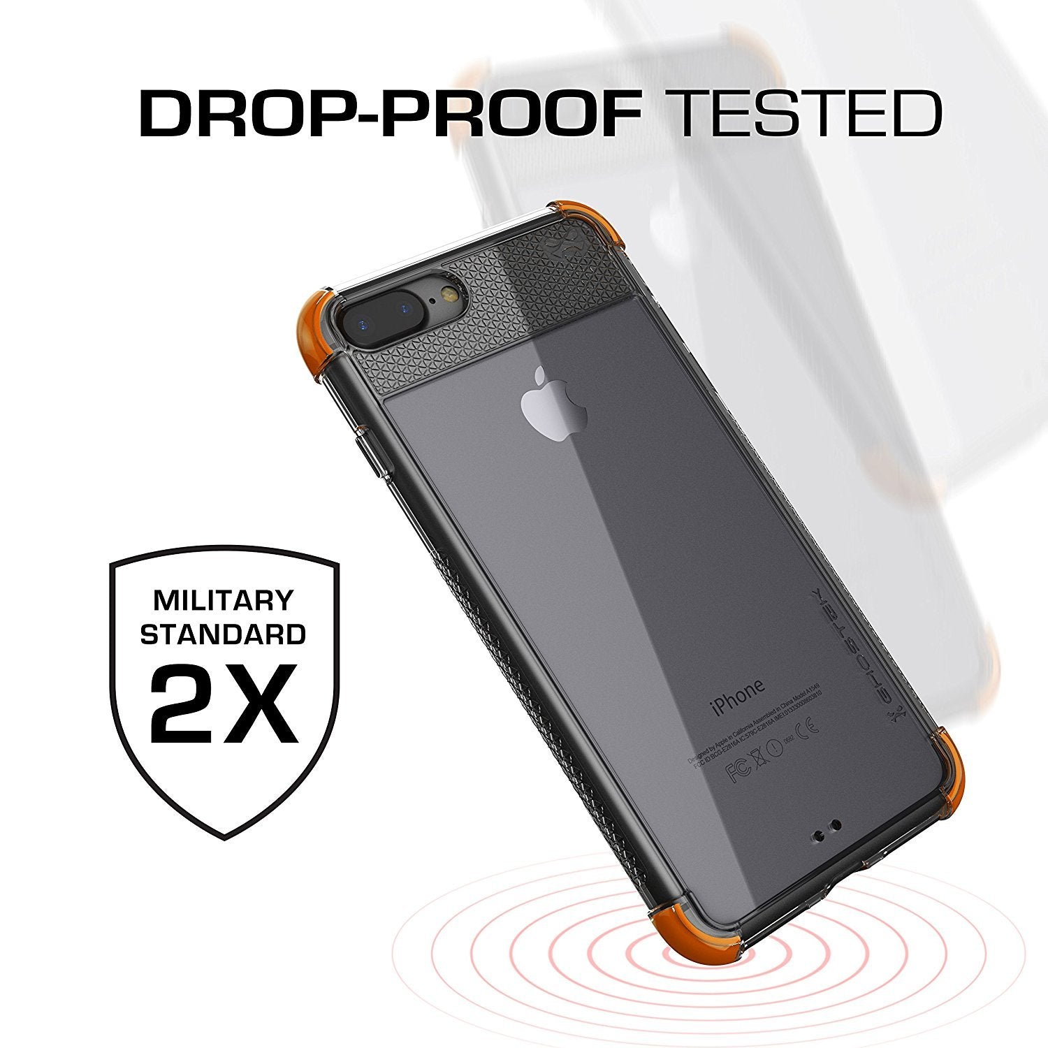 iPhone 8+ Plus Case, Ghostek Covert 2 Series for iPhone 8+ Plus Protective Case [ Orange] (Color in image: Pink)