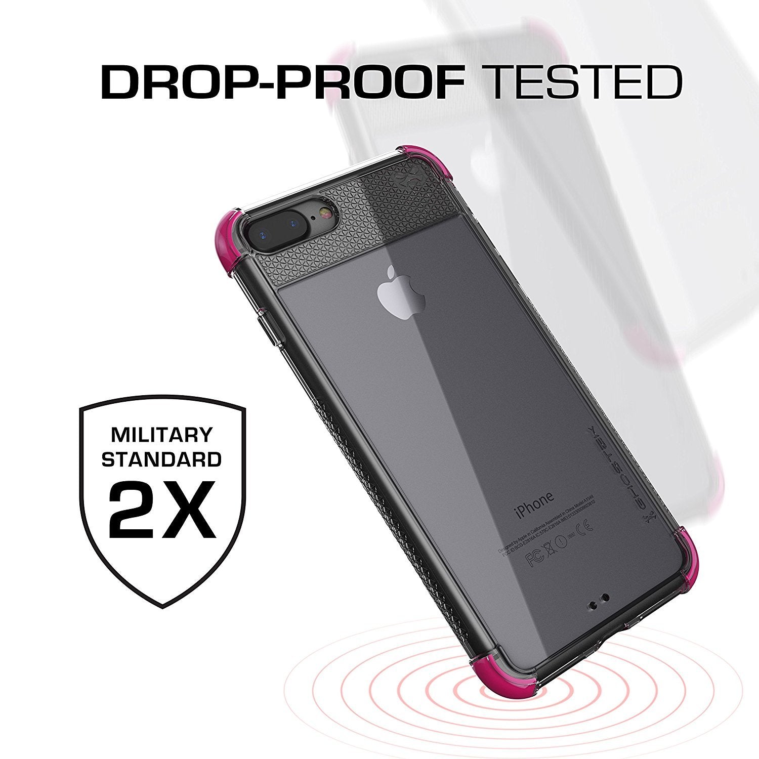 iPhone 8+ Plus Case, Ghostek Covert 2 Series for iPhone 8+ Plus Protective Case [ Pink] (Color in image: Orange)