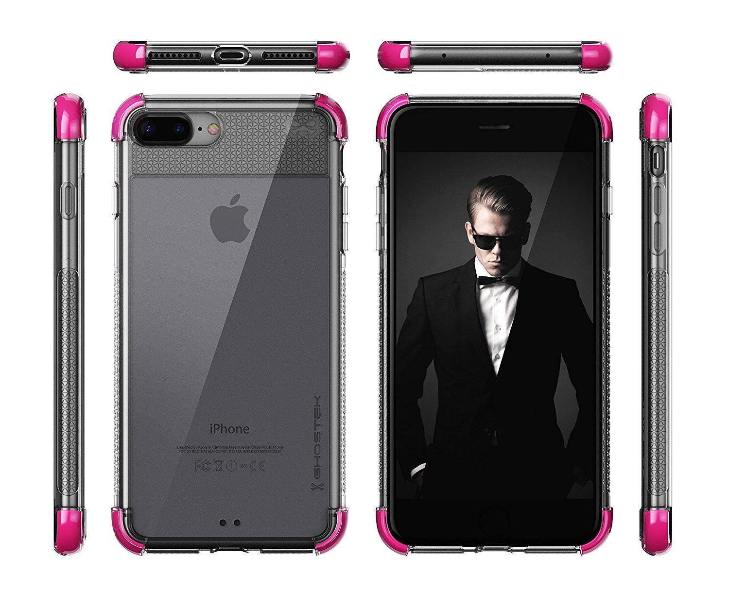 iPhone 8+ Plus Case, Ghostek Covert 2 Series for iPhone 8+ Plus Protective Case [ Pink] (Color in image: Black)