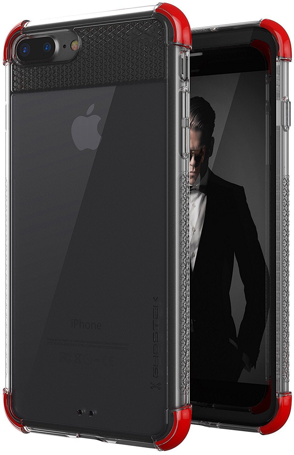 Capa para iPhone 7+ Plus, Série Ghostek Covert 2 para Capa Protetora para iPhone 7+ Plus [Vermelha]