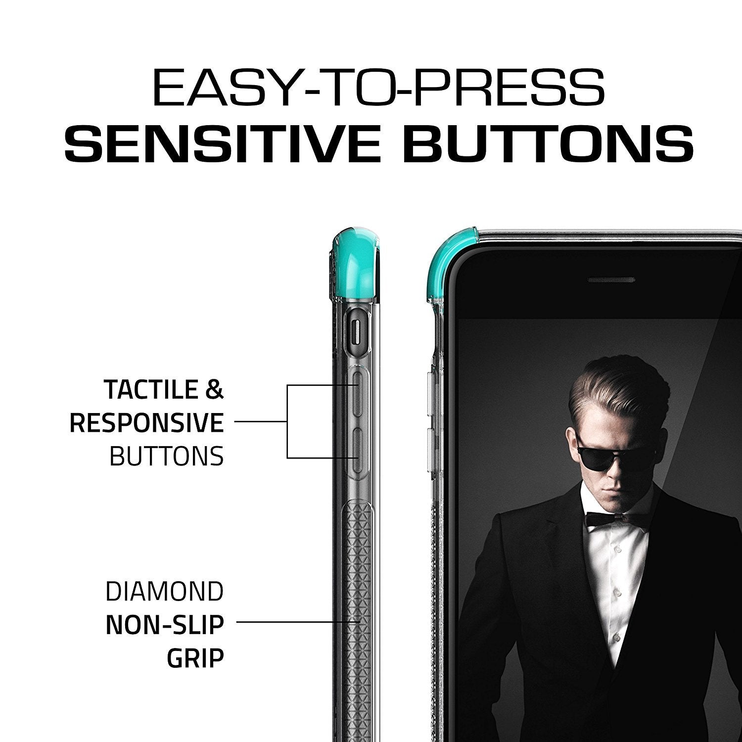 iPhone 8+ Plus Case, Ghostek Covert 2 Series for iPhone 8+ Plus Protective Case [ Teal] (Color in image: Pink)