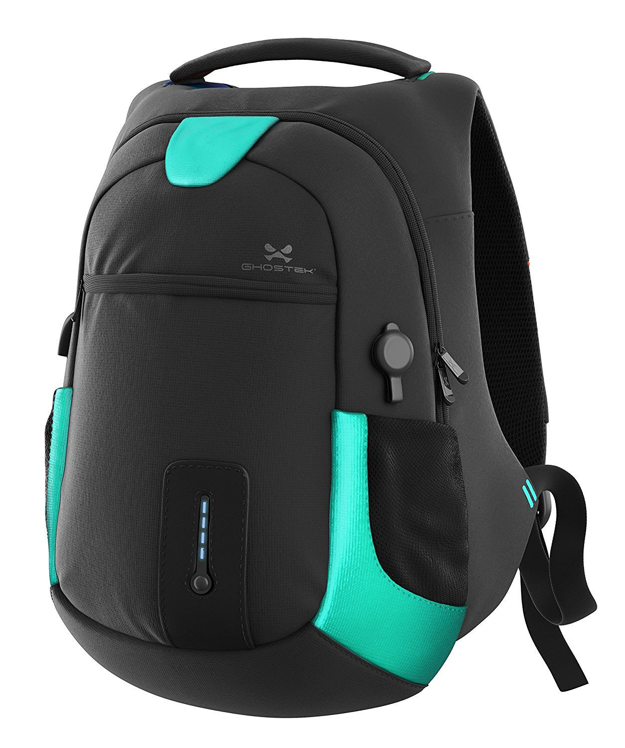 Mochila mensageiro para computador laptop Ghostek NRGbag Teal Series + Bolsa para livros | Banco de energia | Resistente à água | 7000mAh