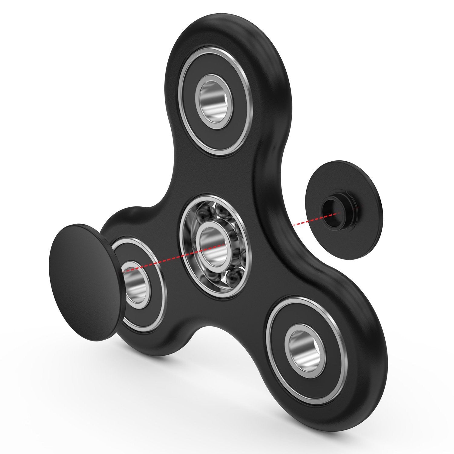 InfiSpin Z1 Fidget Spinner, ABS Tri Hand Spinner [Fácil Girar & Rodar] Brinquedo Prime EDC de Foco + Alívio do Estresse | Rolamentos de Alta Velocidade para 3+ Minutos de Girar | Suave, Silencioso & Rápido [Preto]