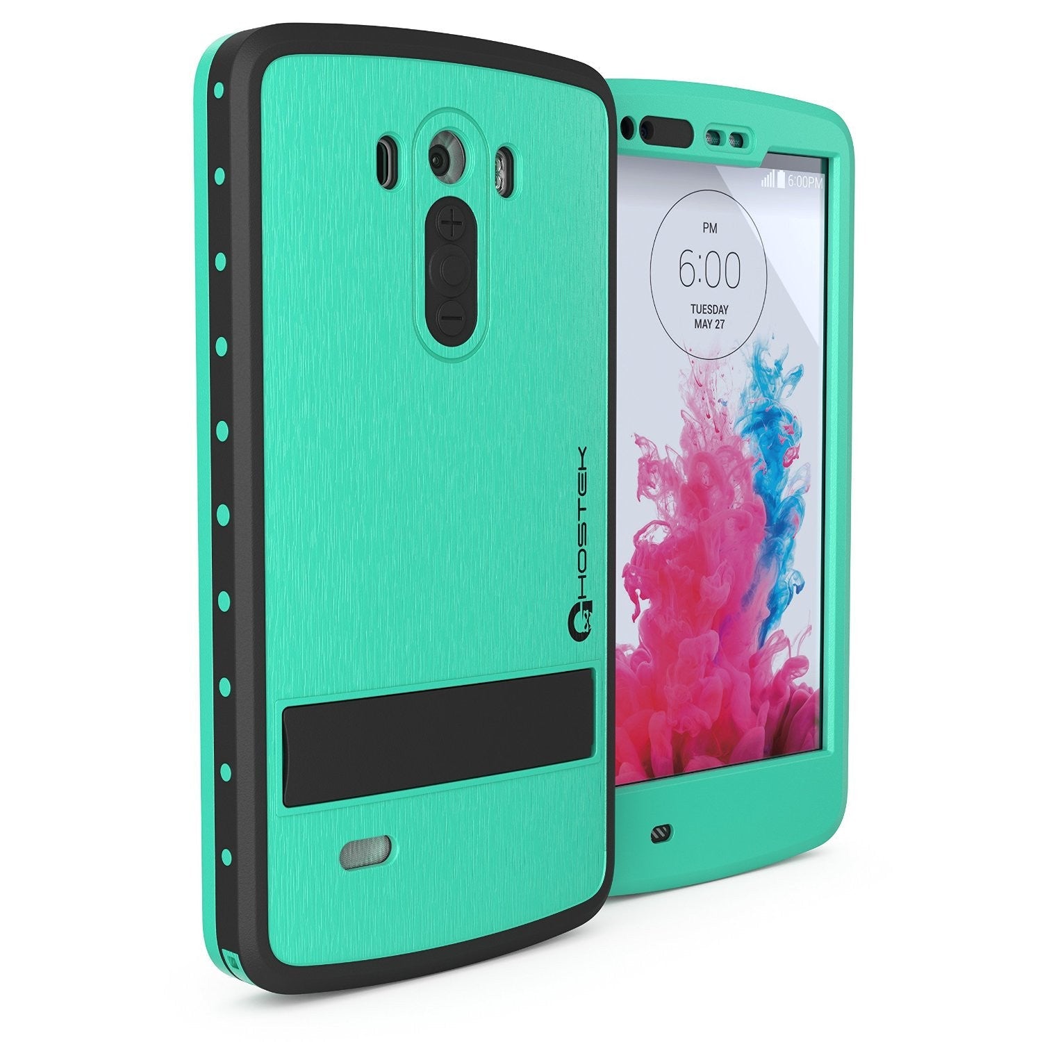 Capa à prova d'água para LG G3, Ghostek Atomic Teal com protetor de tela acoplado, ajuste fino, LG G3.