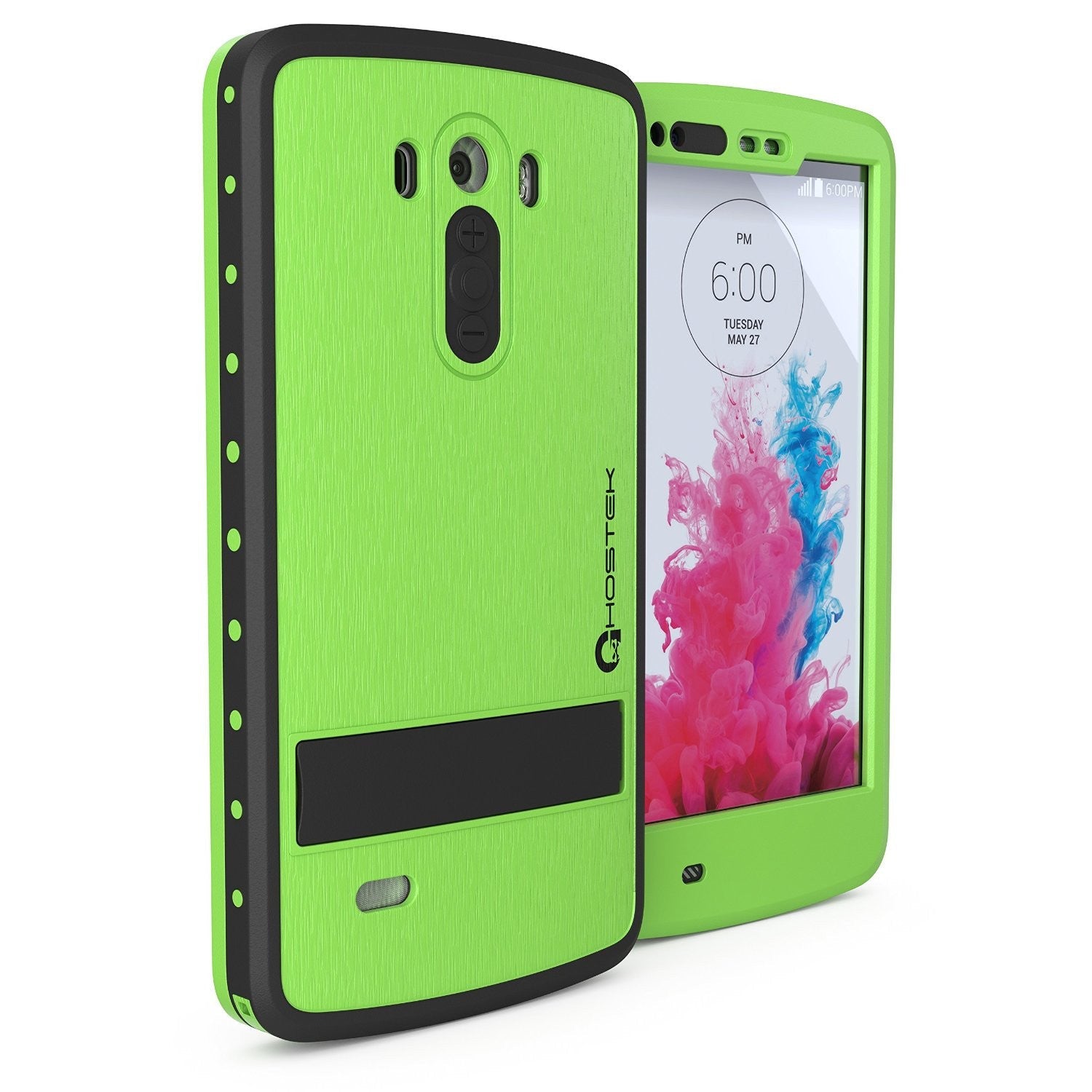 Capa à prova d'água para LG G3, Ghostek Atomic Verde com Protetor de Tela Acoplado, Ajuste Fino
