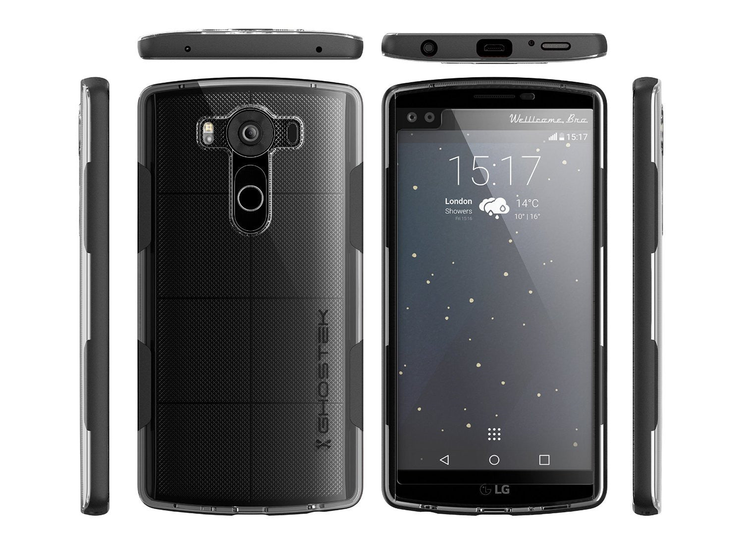 LG V10 Case, Ghostek® Cloak Black Slim Hybrid Impact Armor Cover | Lifetime Warranty Exchange (Color in image: red)