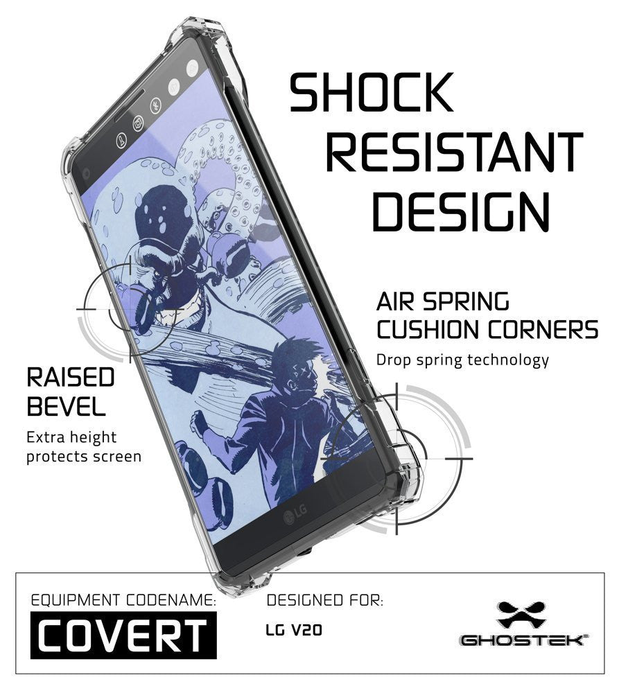 LG v20 Case, Ghostek® Covert Clear, Premium Impact Protective Armor | Lifetime Warranty Exchange (Color in image: gold)