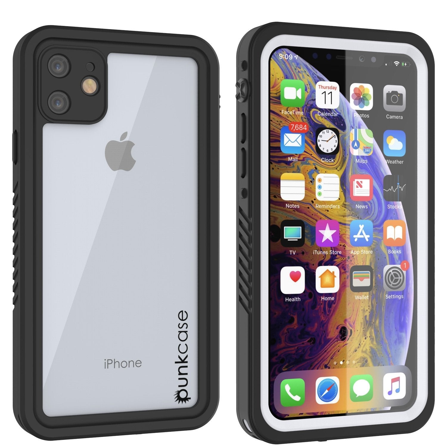 Capa à prova d'água para iPhone 11, Punkcase [Série Extrema] Capa de Armadura com Protetor de Tela Embutido [Branco]