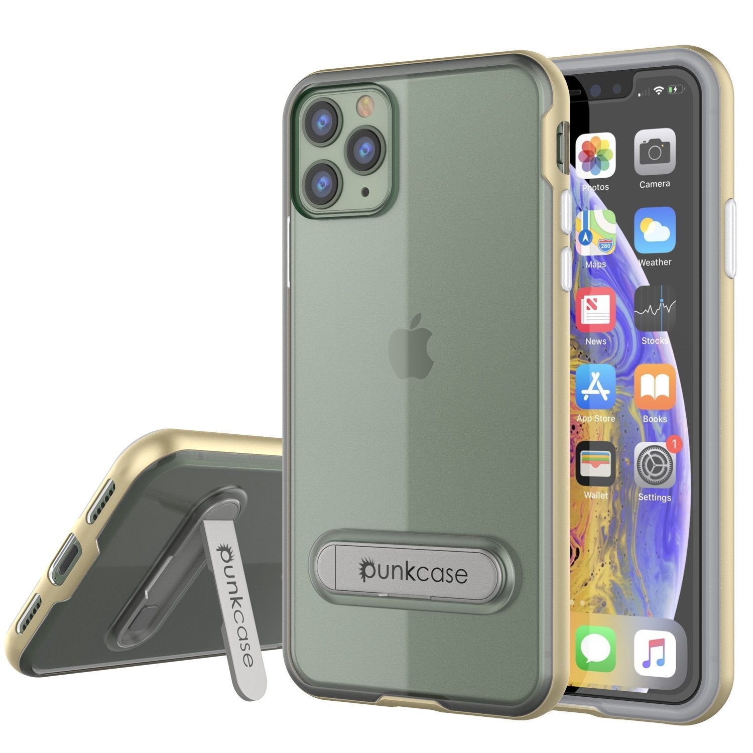Capa iPhone 12 Pro, PUNKcase [Série LUCID 3.0] [Ajuste Slim] Capa Protetora com Protetor de Tela Integrado [Dourado]