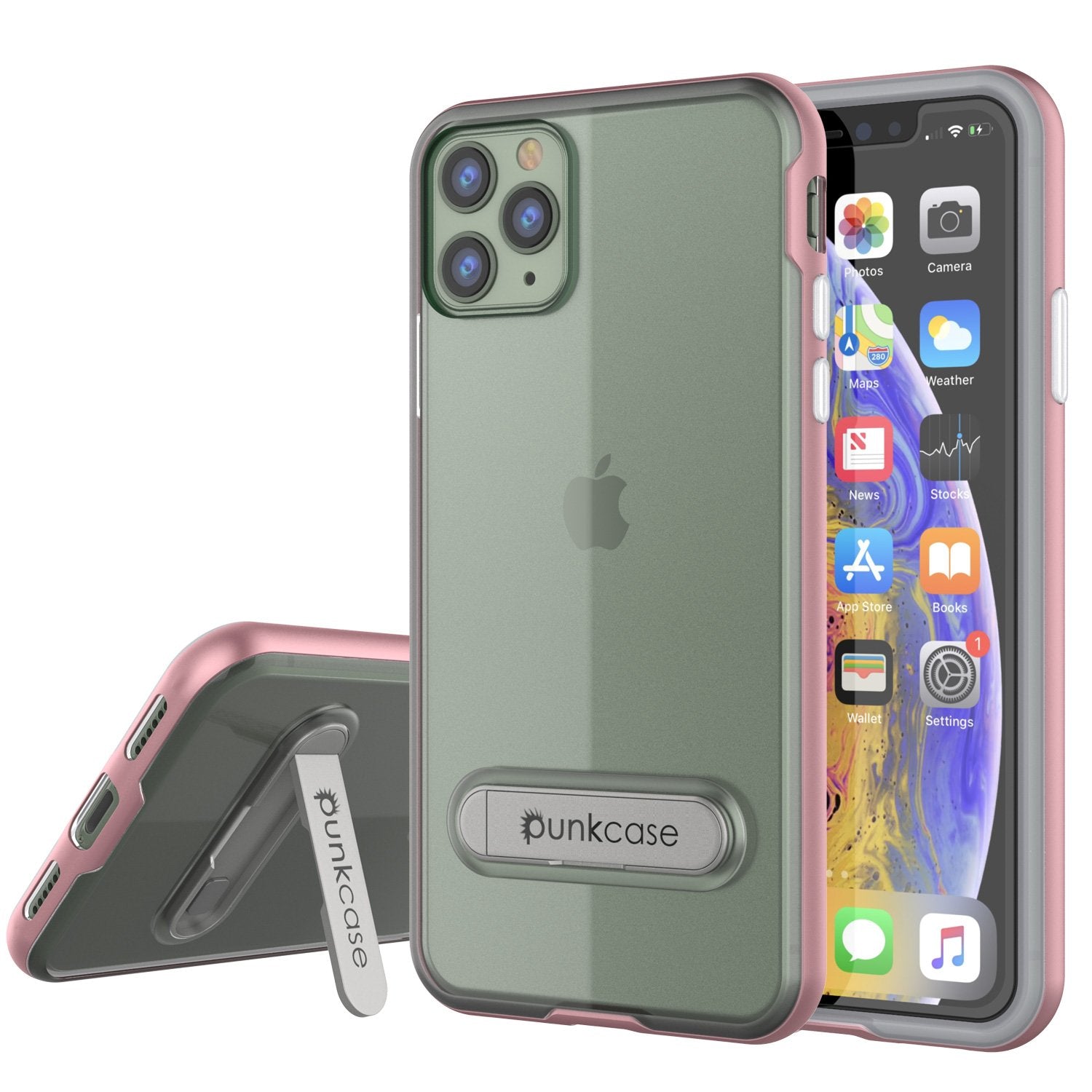 Capa iPhone 12 Pro, PUNKcase [Série LUCID 3.0] [Ajuste Slim] Capa protetora com protetor de tela integrado [Ouro Rosa]