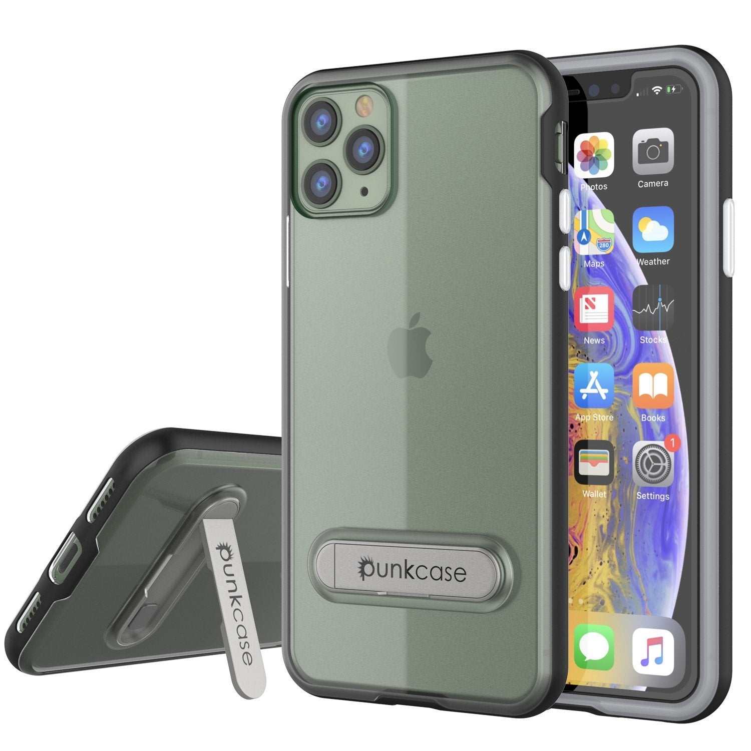 Capa para iPhone 12 Pro, PUNKcase [Série LUCID 3.0] [Ajuste Slim] Capa protetora com protetor de tela integrado [preto]