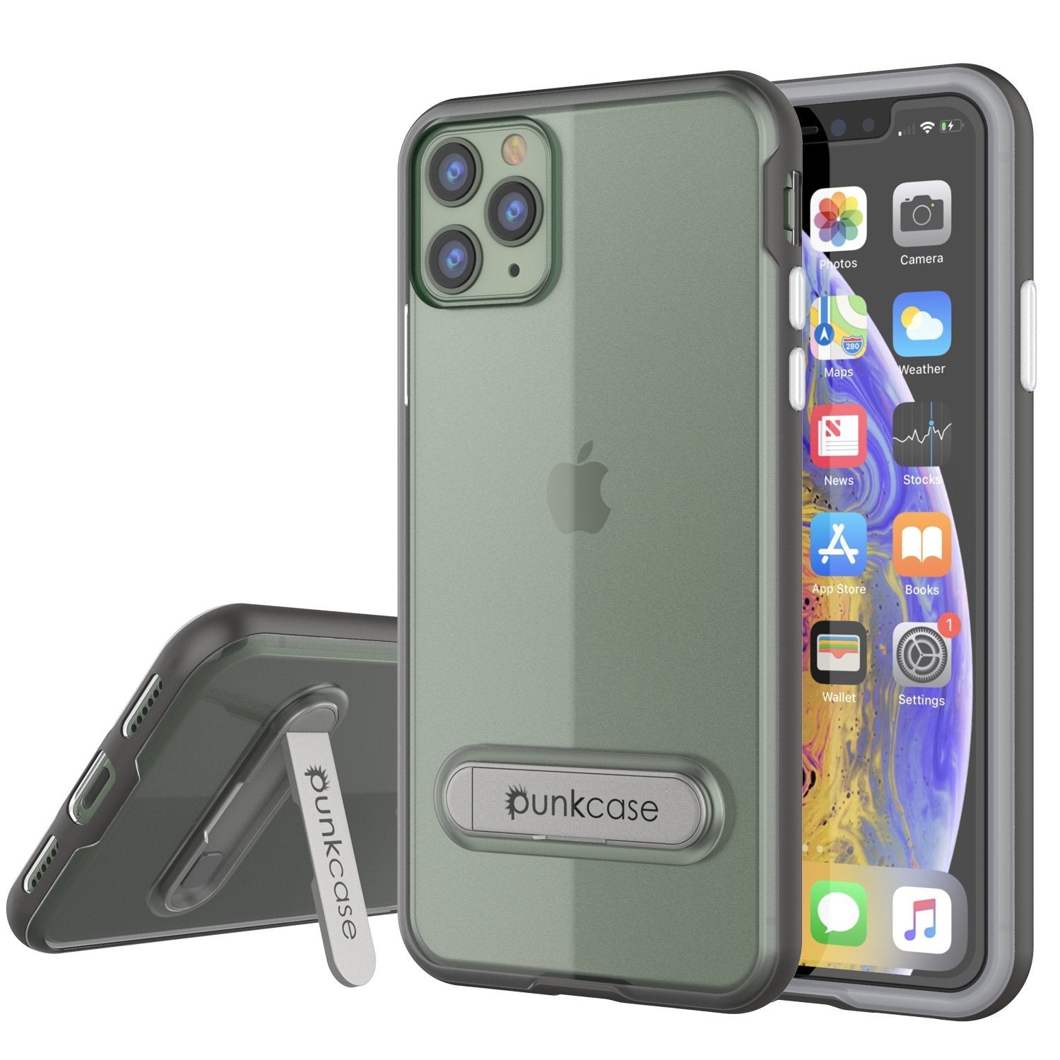 Capa iPhone 12 Pro, PUNKcase [Série LUCID 3.0] [Ajuste Slim] Capa Protetora com Protetor de Tela Integrado [Cinza]