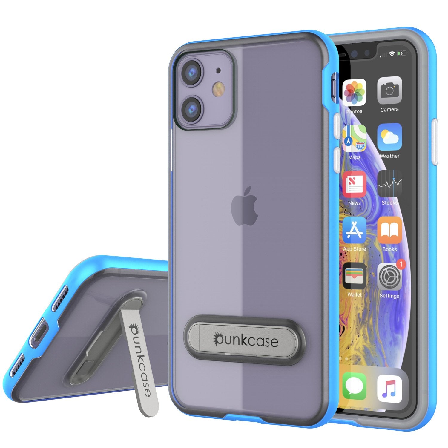 Capa iPhone 12 Mini, PUNKcase [Série LUCID 3.0] [Ajuste Slim] Capa Protetora c/ Protetor de Tela Integrado [Azul]