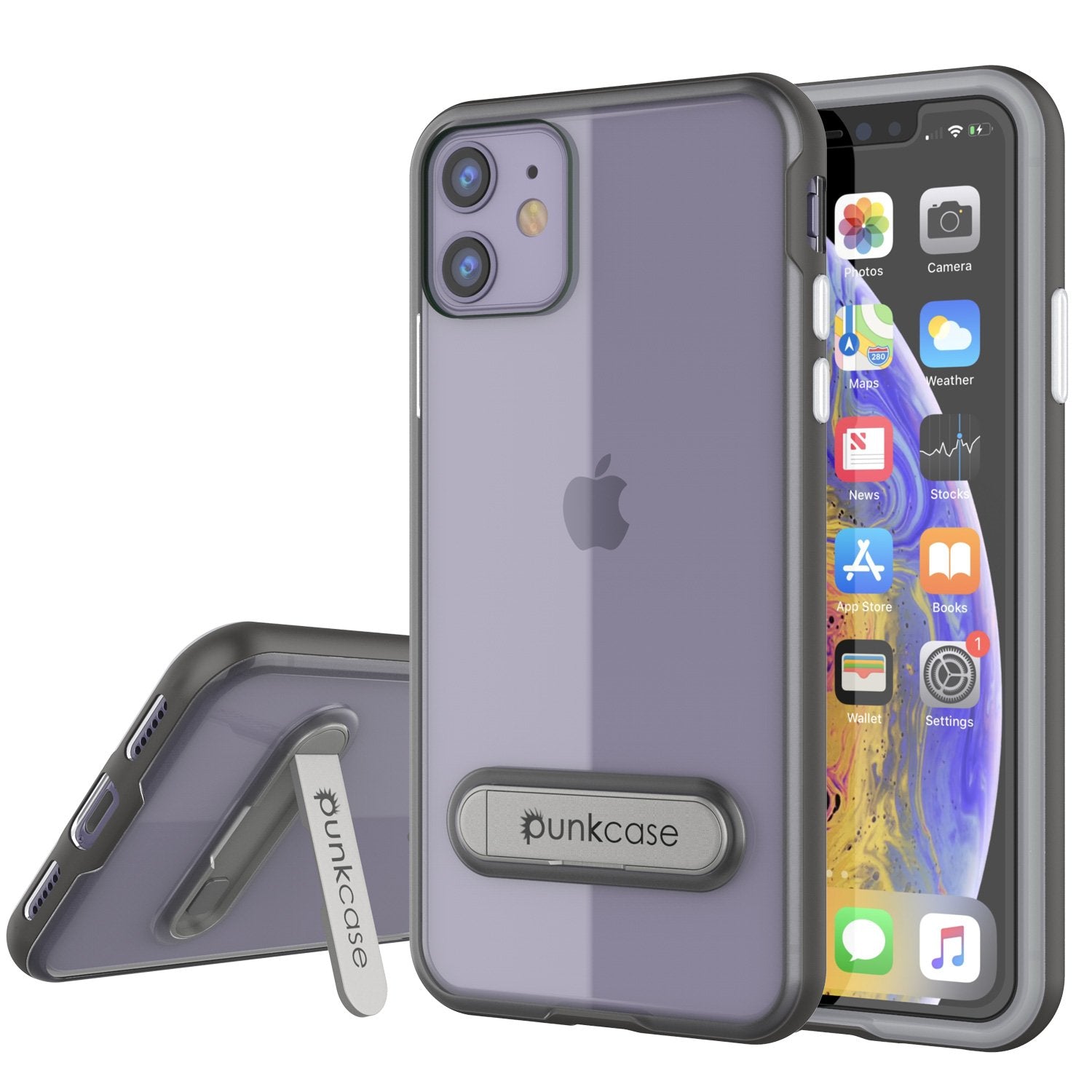 Capa para iPhone 12 Mini, PUNKcase [Série LUCID 3.0] [Ajuste Slim] Capa protetora com protetor de tela integrado [Cinza]