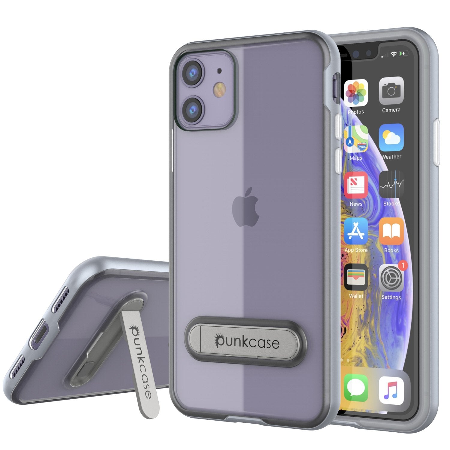 Capa para iPhone 12, PUNKcase [Série LUCID 3.0] [Ajuste Slim] Capa protetora com protetor de tela integrado [Prateado]