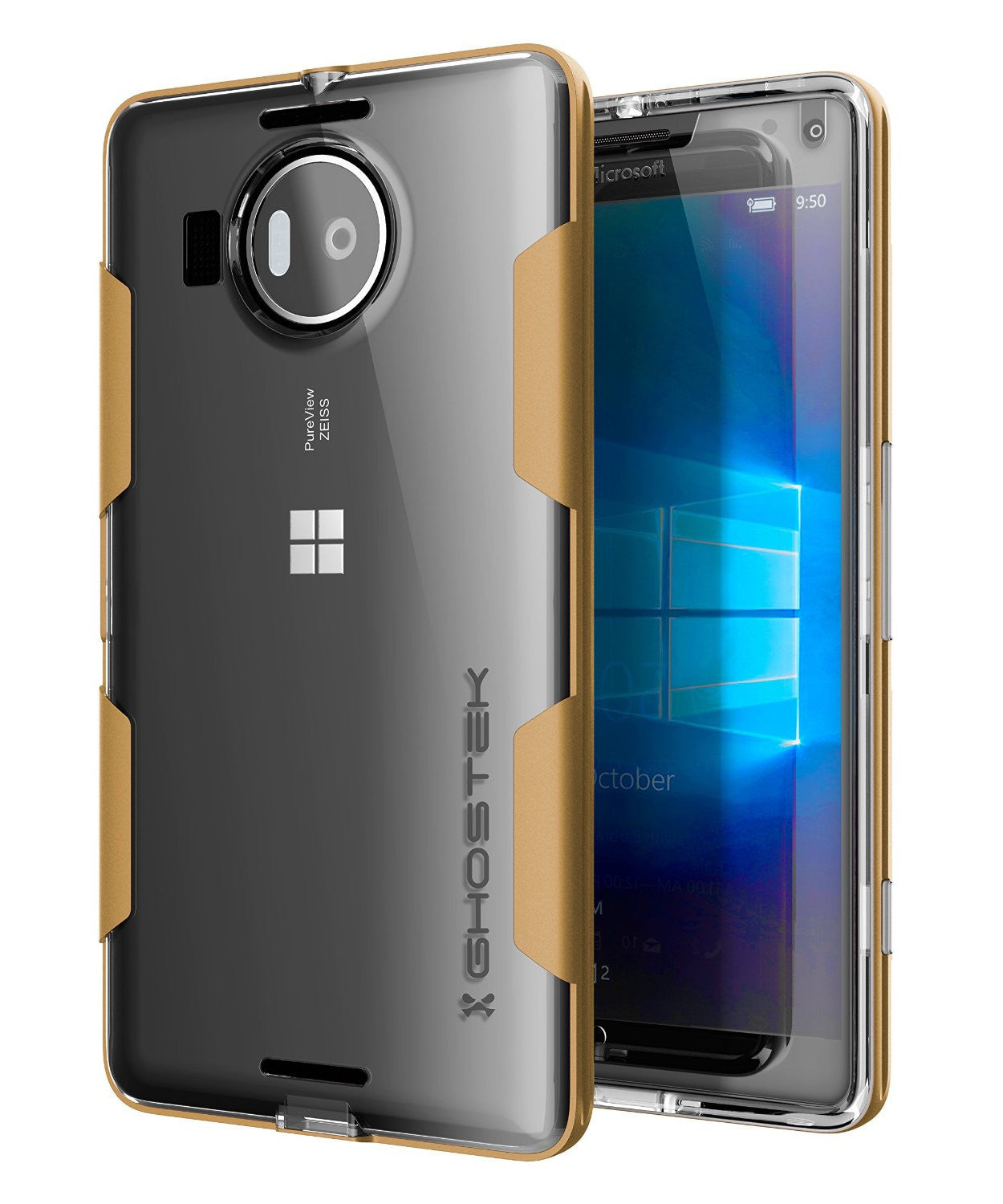Capa Microsoft 950 XL, Ghostek® Cloak Dourado Slim Hybrid Impact Armor | Troca de garantia vitalícia