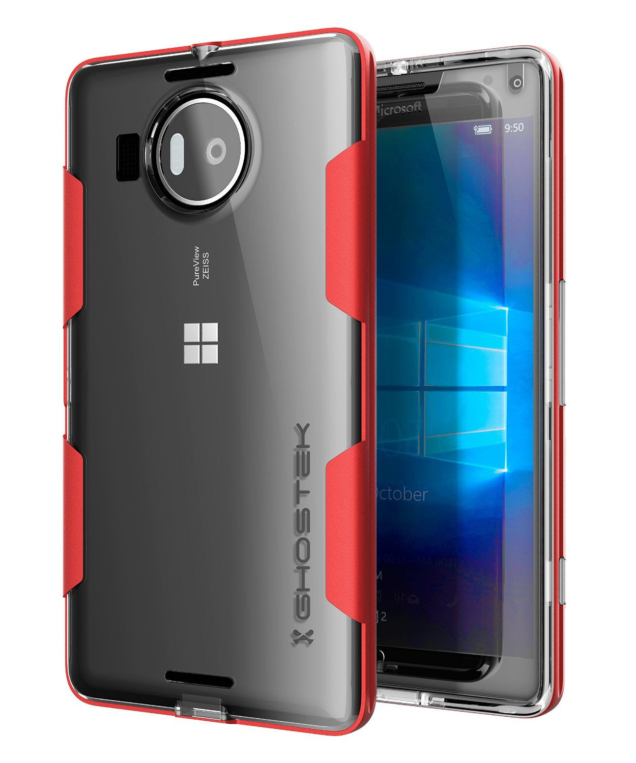 Capa Microsoft 950 XL, Ghostek® Cloak Vermelho Híbrido Slim Impact Armor | Troca vitalícia de garantia