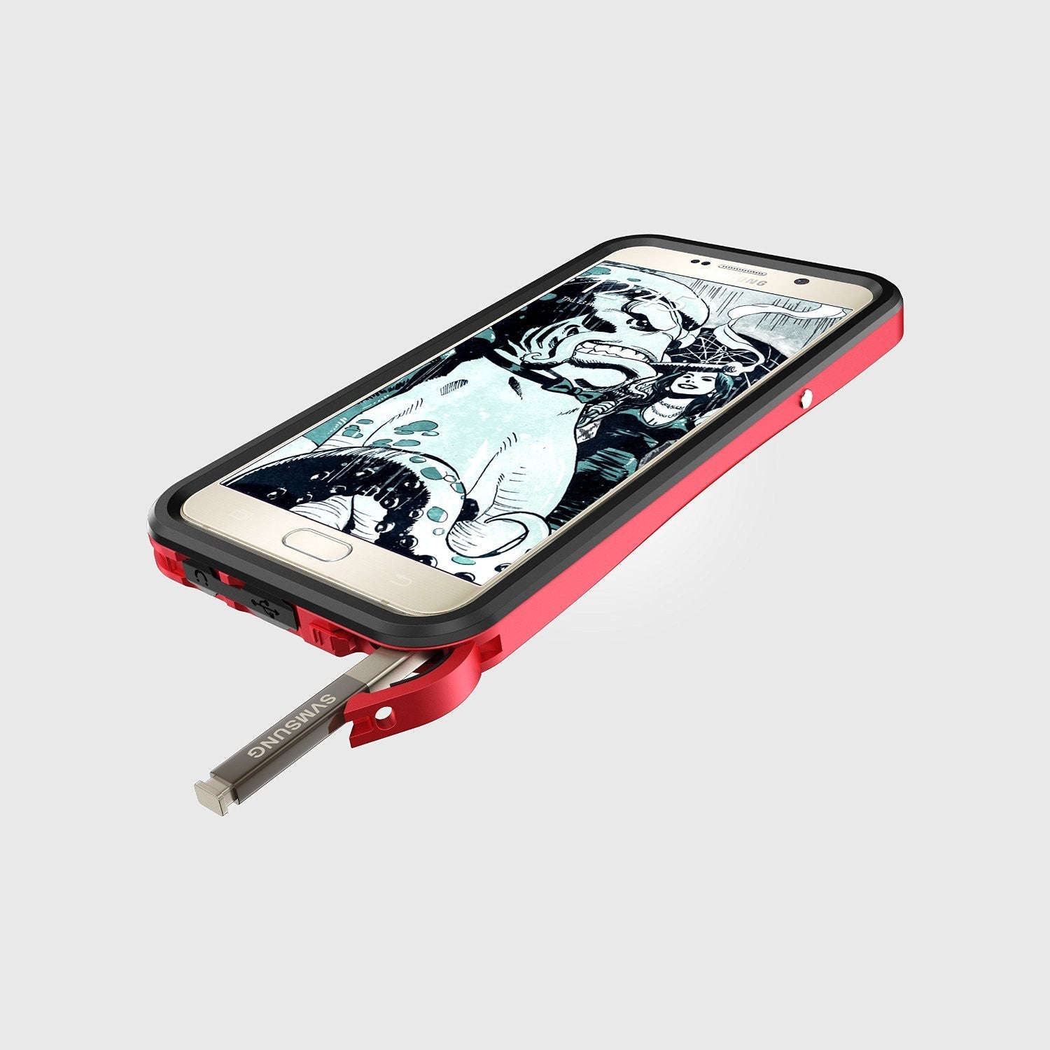 Note 5 Waterproof Case, Ghostek® Atomic 2.0 Series Red for Samsung Galaxy Note 5 | Aluminum Frame (Color in image: Black)