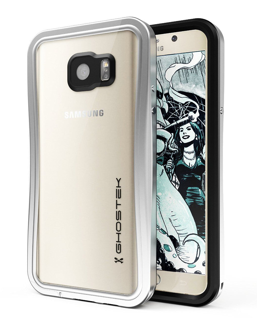 Capa à prova d'água para Note 5, Série Ghostek® Atomic 2.0 Prateada para Samsung Galaxy Note 5 | Moldura de alumínio