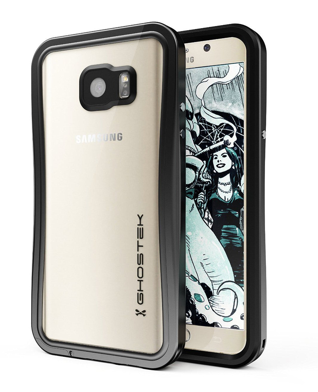 Capa à prova d'água para Note 5, Ghostek® Atomic 2.0 Series Preto para Samsung Galaxy Note 5 | Moldura de Alumínio