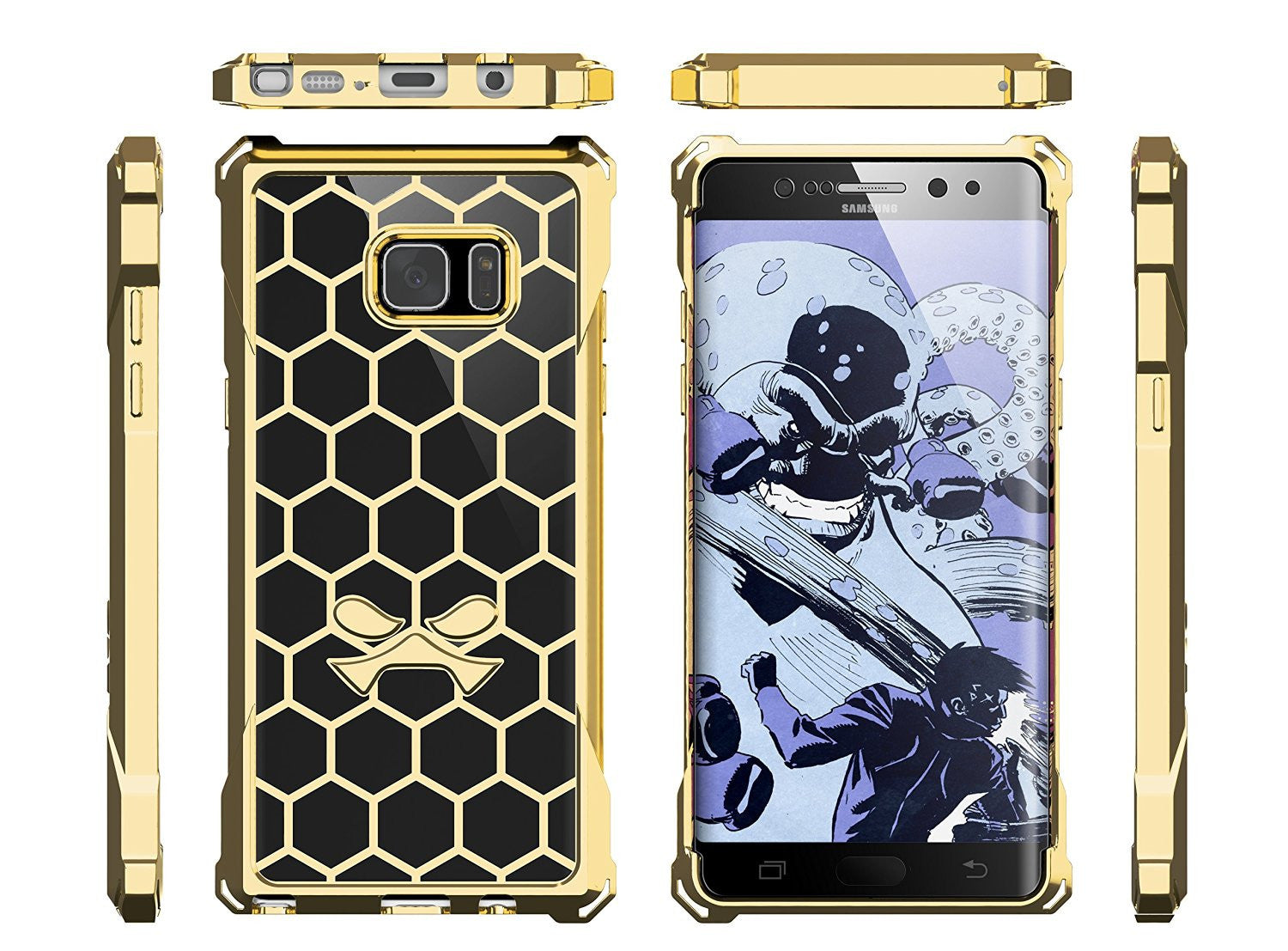 Note 7 Case, Ghostek® Covert Series Gold w/ Explosion-Proof Screen Protector | Ultra Fit (Color in image: Rose Pink)