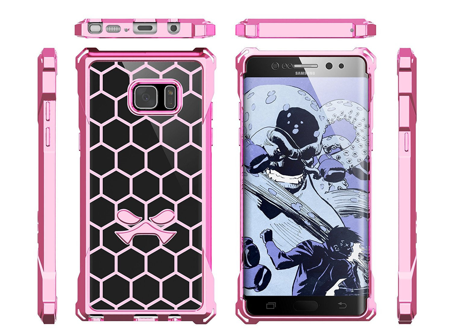 Note 7 Case, Ghostek® Covert Series Rose Pink w/ Explosion-Proof Screen Protector | Ultra Fit (Color in image: Gold)