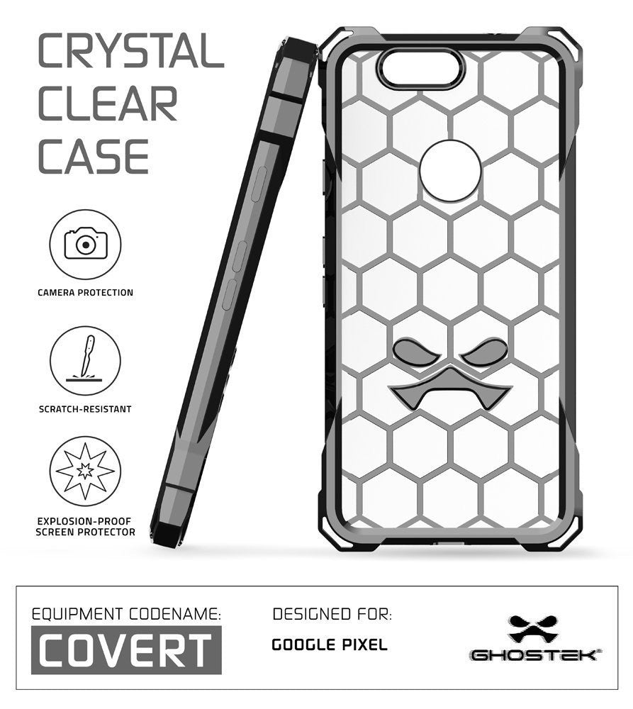 Google Pixel XL Case, Ghostek® Covert Space Grey, Premium Impact Armor | Lifetime Warranty Exchange (Color in image: clear)