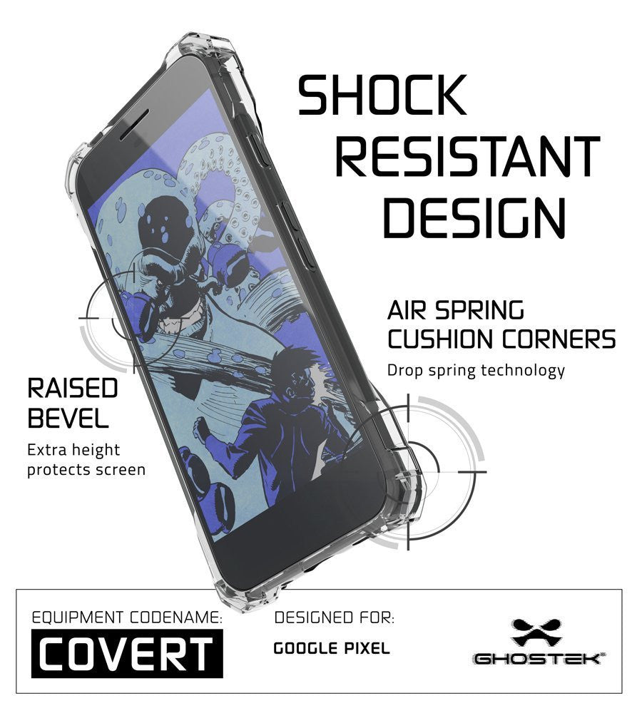 Google Pixel Case, Ghostek® Covert Clear, Premium Impact Protective Armor | Lifetime Warranty Exchange (Color in image: peach)