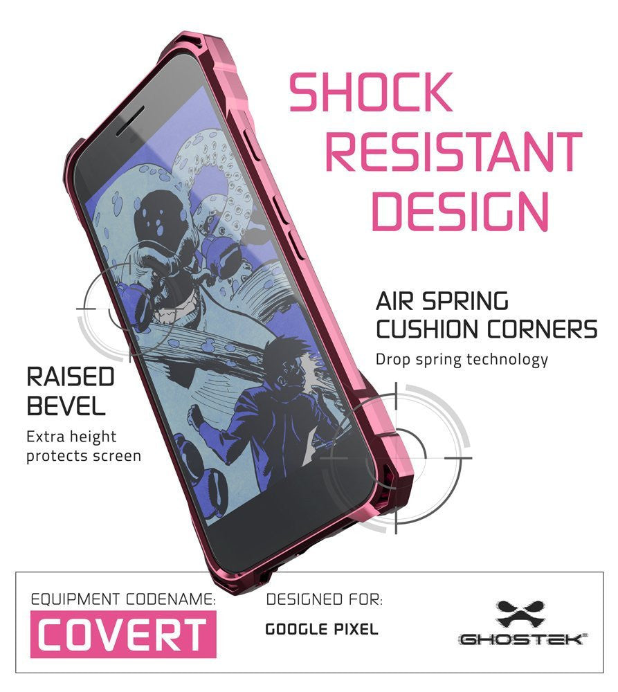 Google Pixel XL Case, Ghostek® Covert Rose Pink, Premium Impact Protective Armor | Warranty (Color in image: peach)